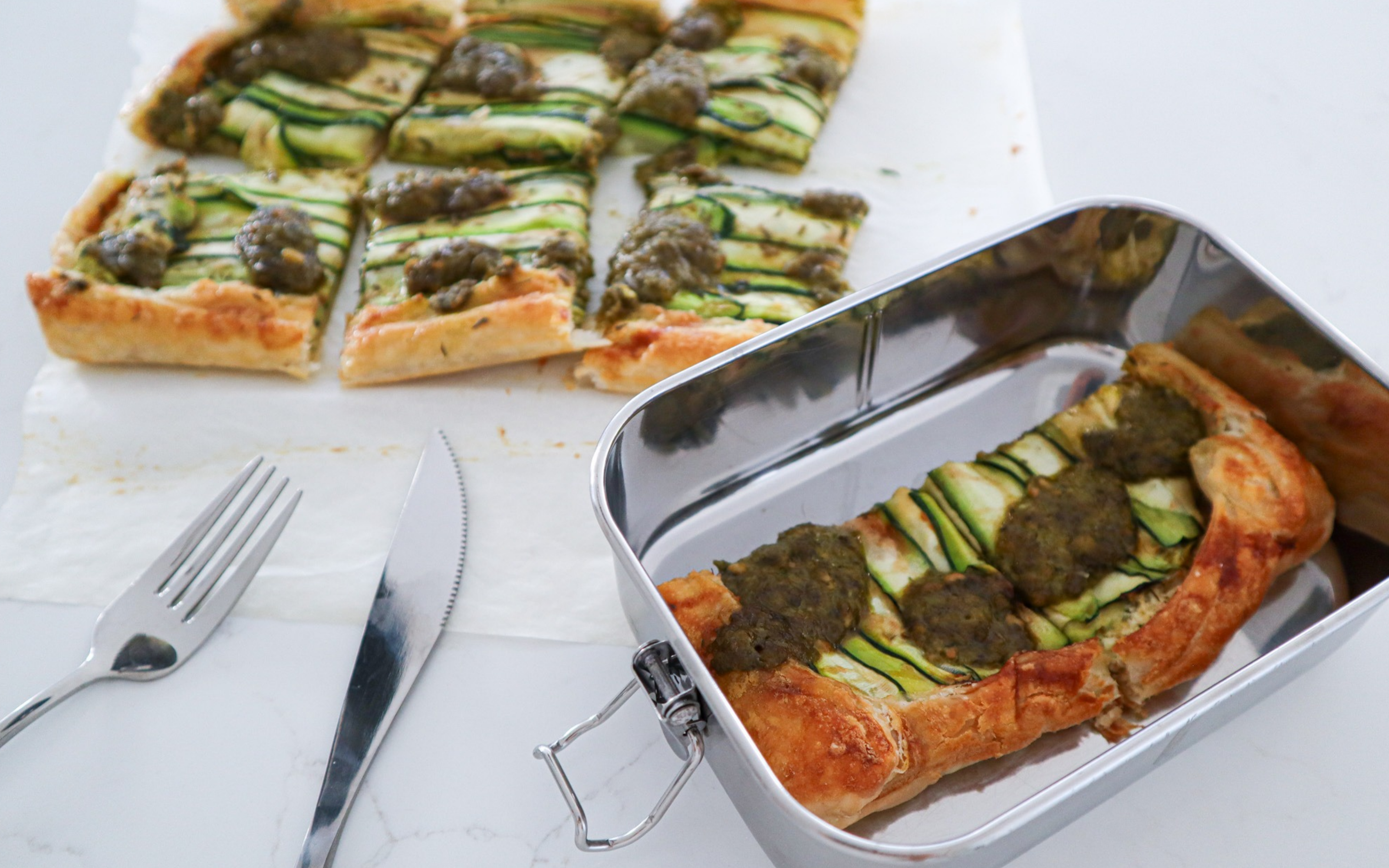 Lunch Box Series 21: Zucchini Tart with Whipped Honey Ricotta