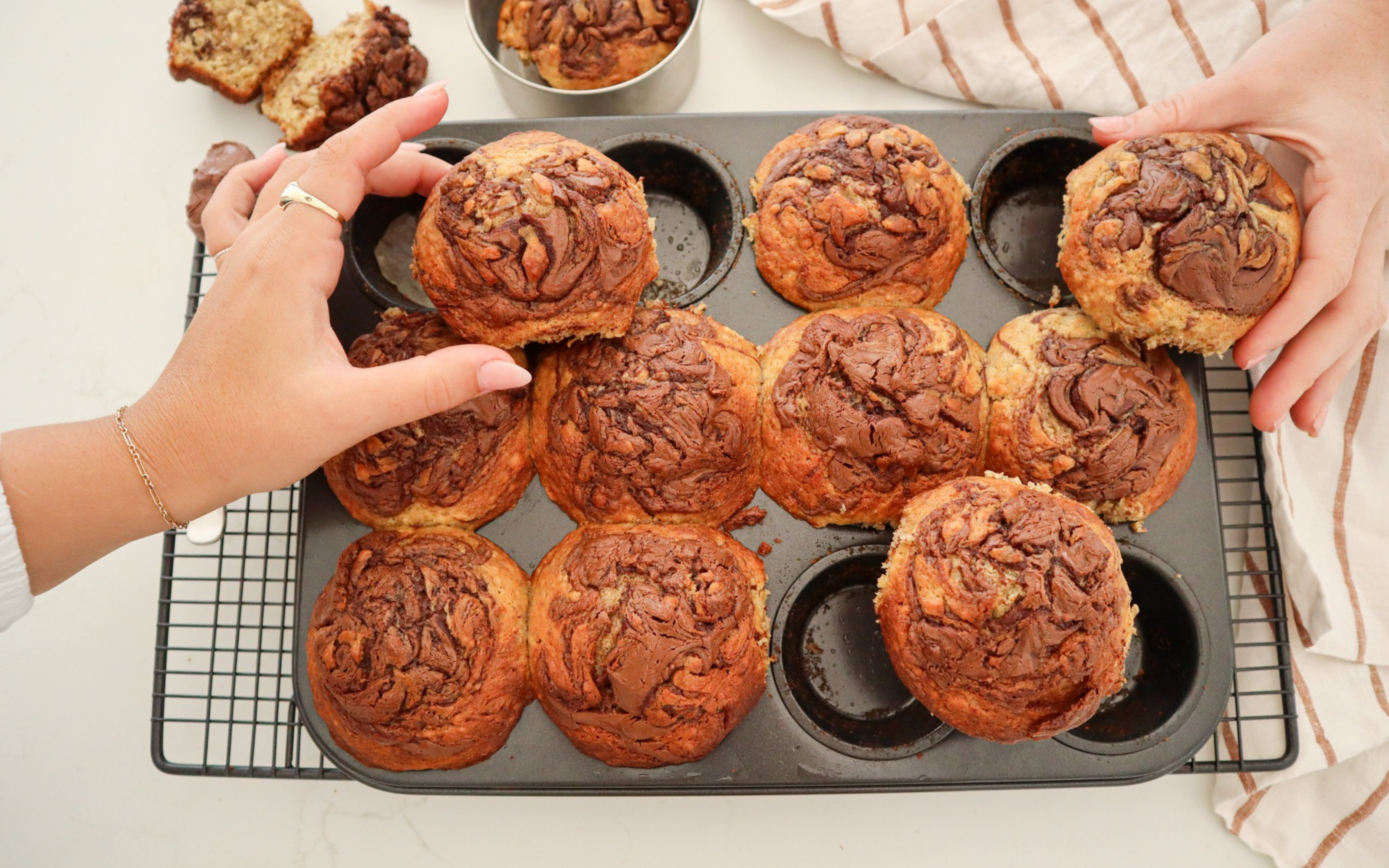 Lunch Box Series 19: Banana and Nutella Muffins & Turkey Ciabatta