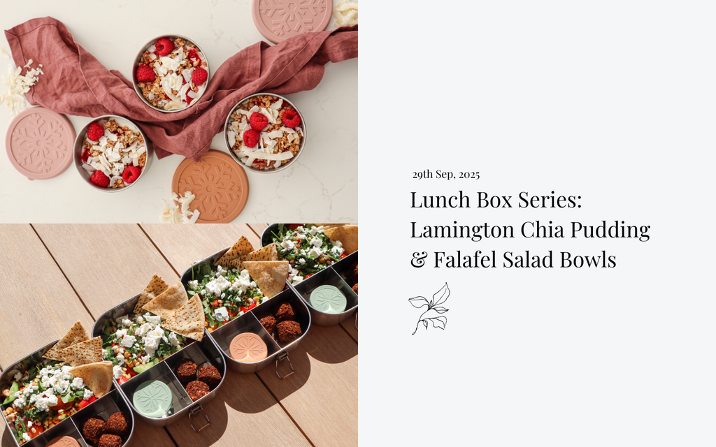 Lunch Box Series 25: Lamington Chia Puddings & Falafel Salad Bowls