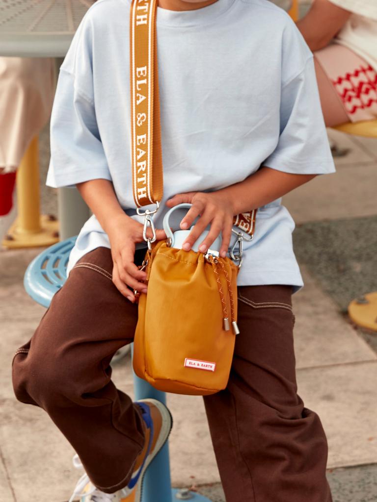 Kids Water Bottle Carrier - Mustard 