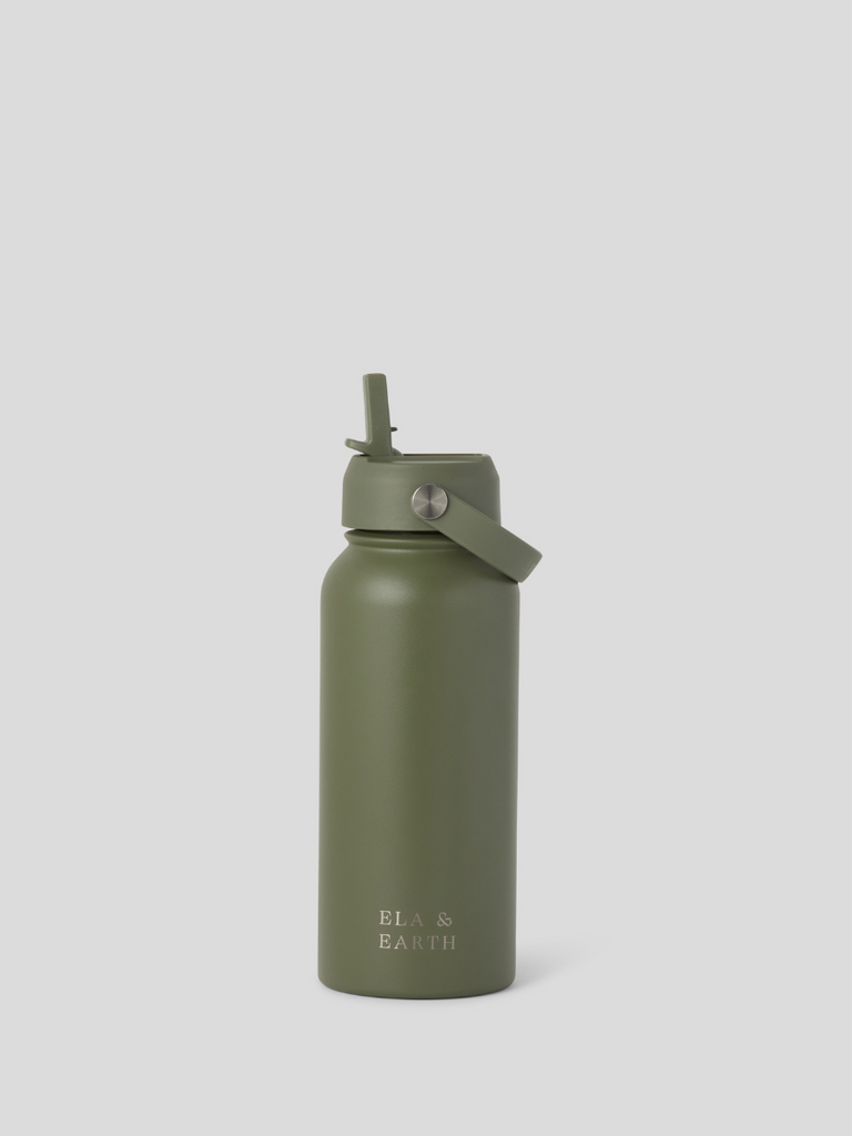 1 litre Stainless Steel Water Bottle - Green