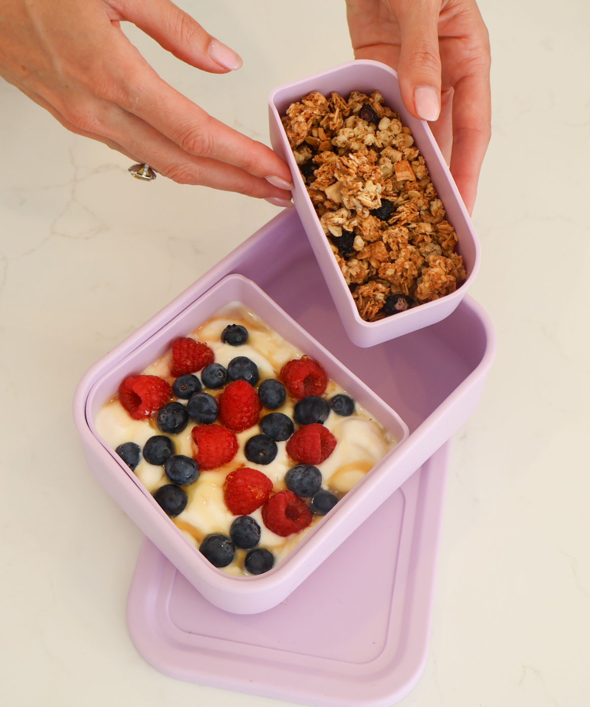 High-quality silicone lunch box for reusable food storage