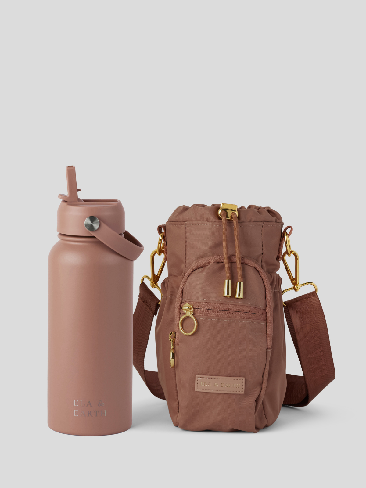 Rose Water Bottle and Water bottle Bag set 