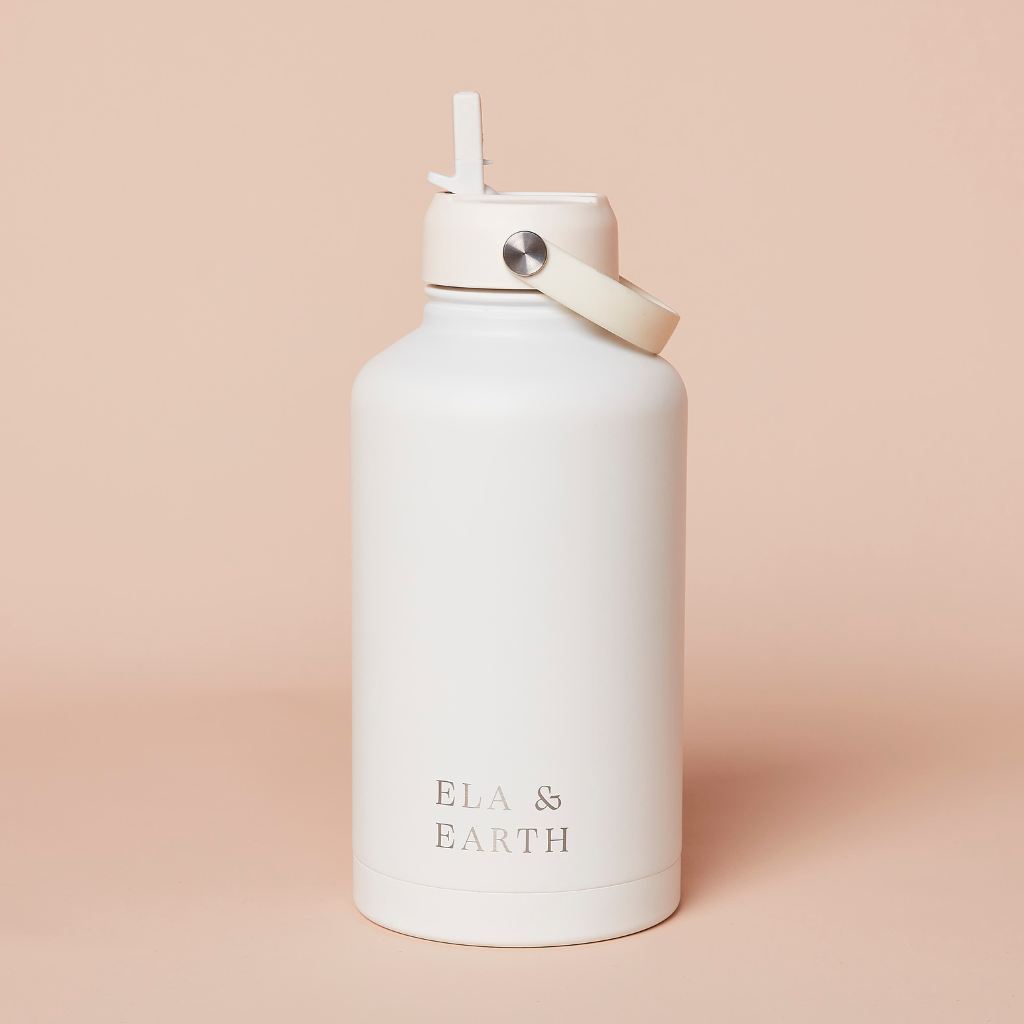 1.8 litre straw water bottle - white