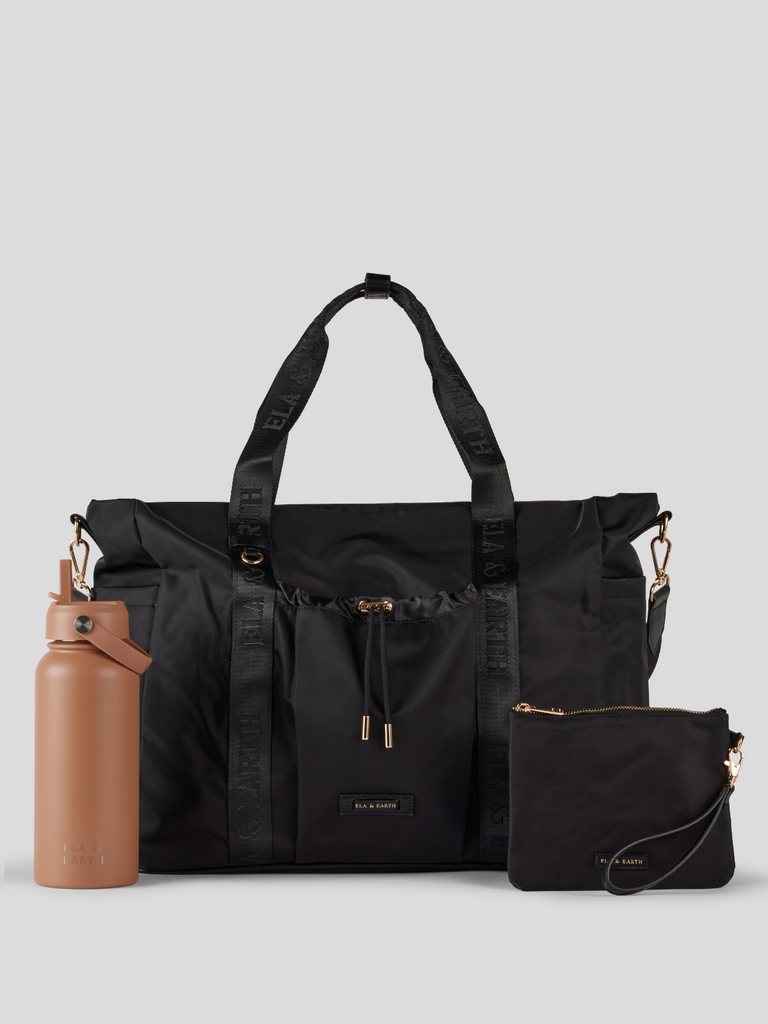 Overnight Set - Black With Gold / Biscuit 