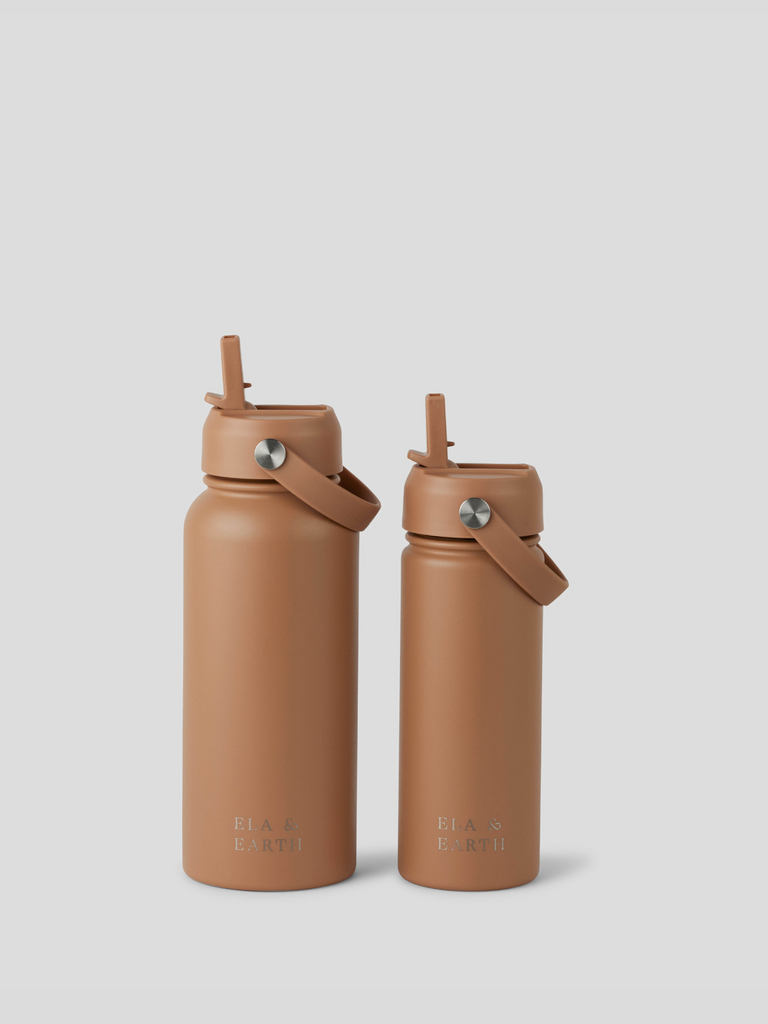 insulated water bottles - brown