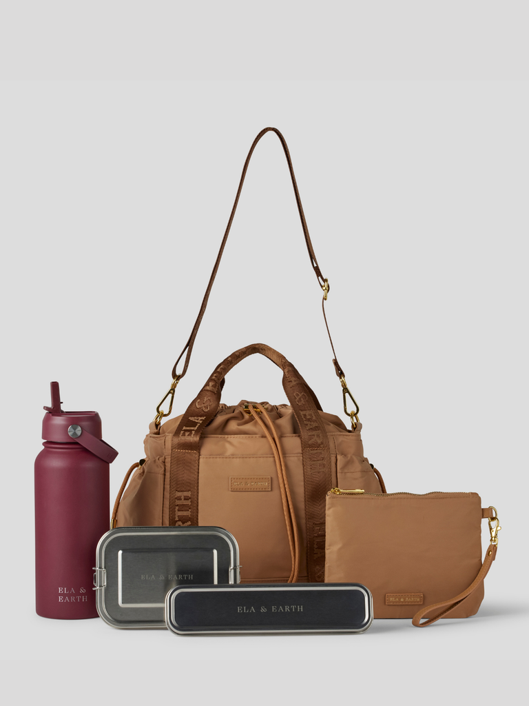 Insulated lunch set - burgundy