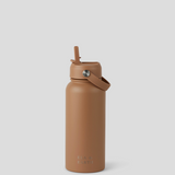 1 litre insulated water bottle - tan