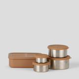 Lunch Box Set  - Brown / Beige 