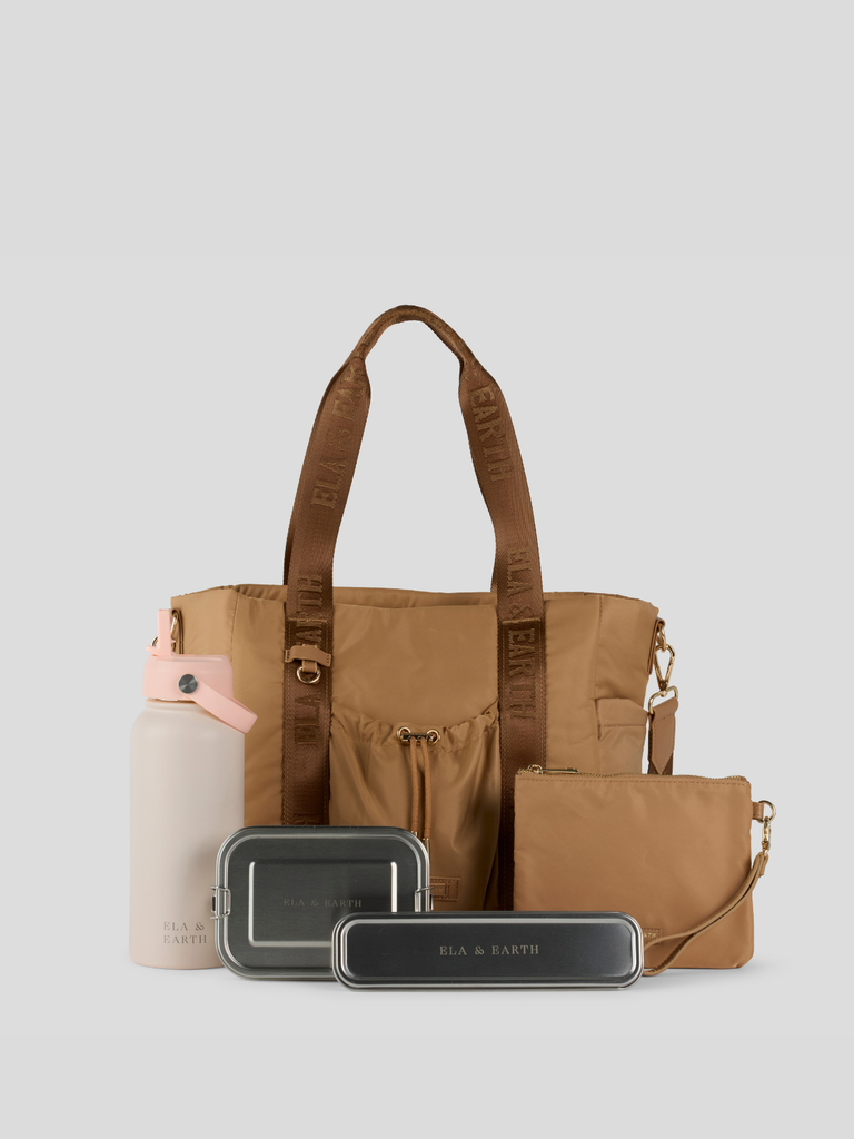 Ultimate Medium Tote Bag - Biscuit With Gold 