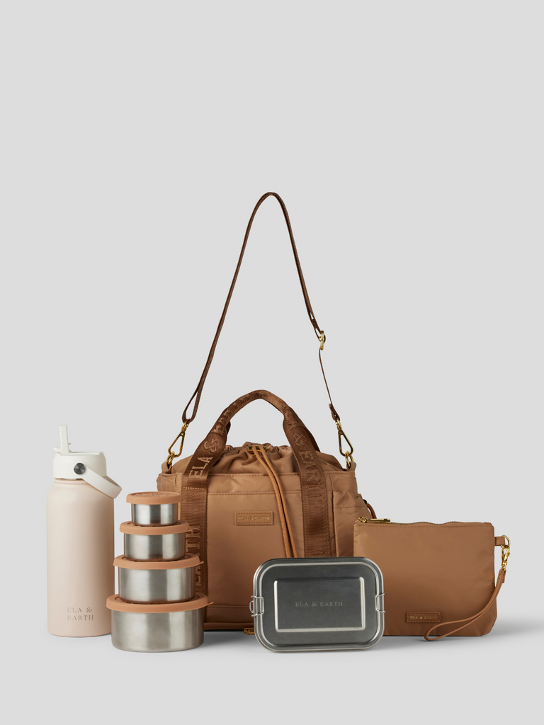 Insulated Lunch Bag Set - latte 