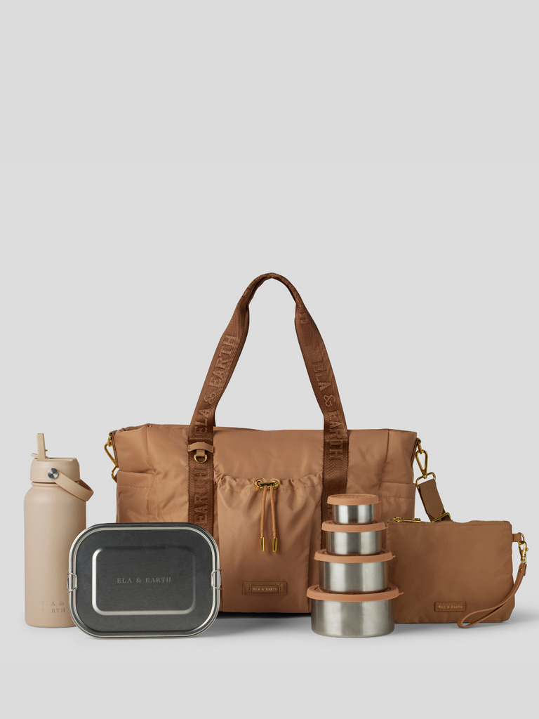 Insulated handbag bundle - nude
