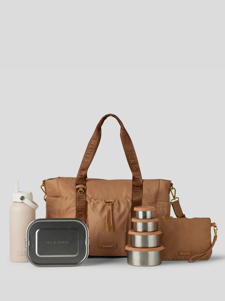 Insulated handbag bundle - neutral