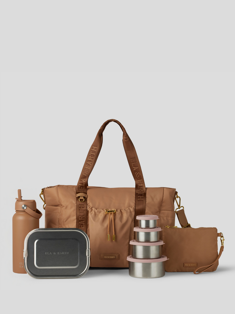 Insulated handbag bundle - tan 