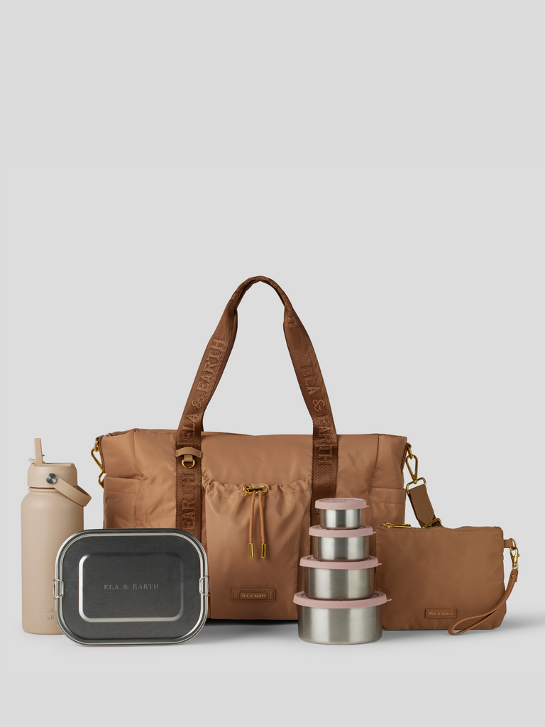 Insulated handbag bundle - neutral