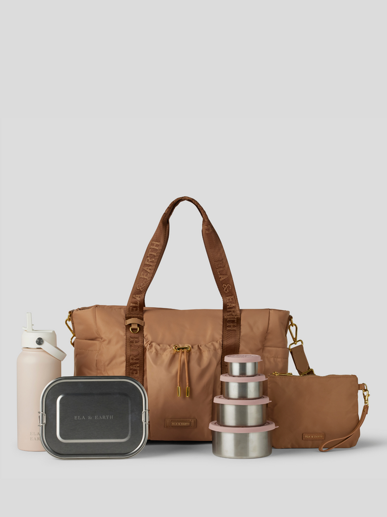 Insulated handbag bundle - nude