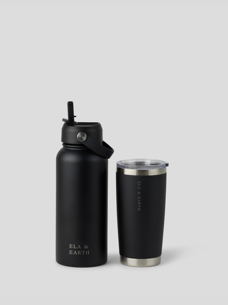 Insulated bottle set - black