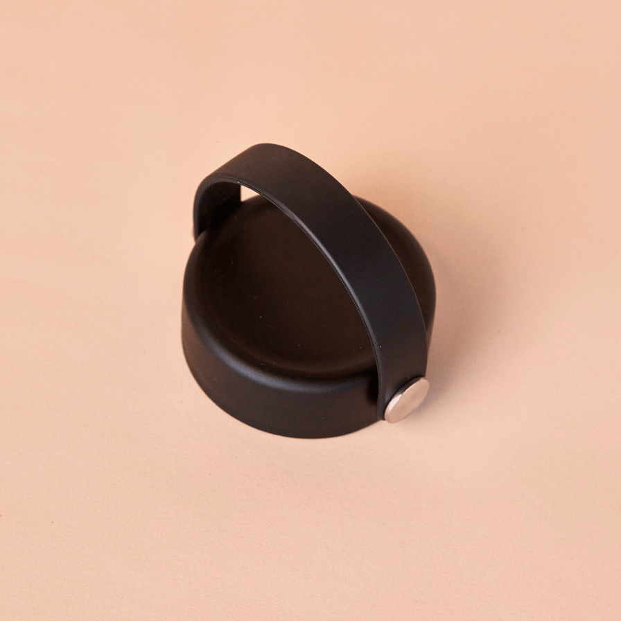 Black water bottle lid