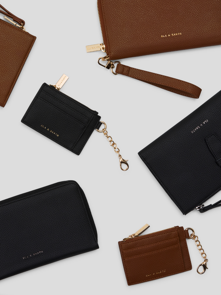 Card Holder Wallet - Black With Gold 