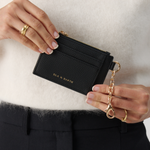 Compact Coin Wallet - Black With Gold 