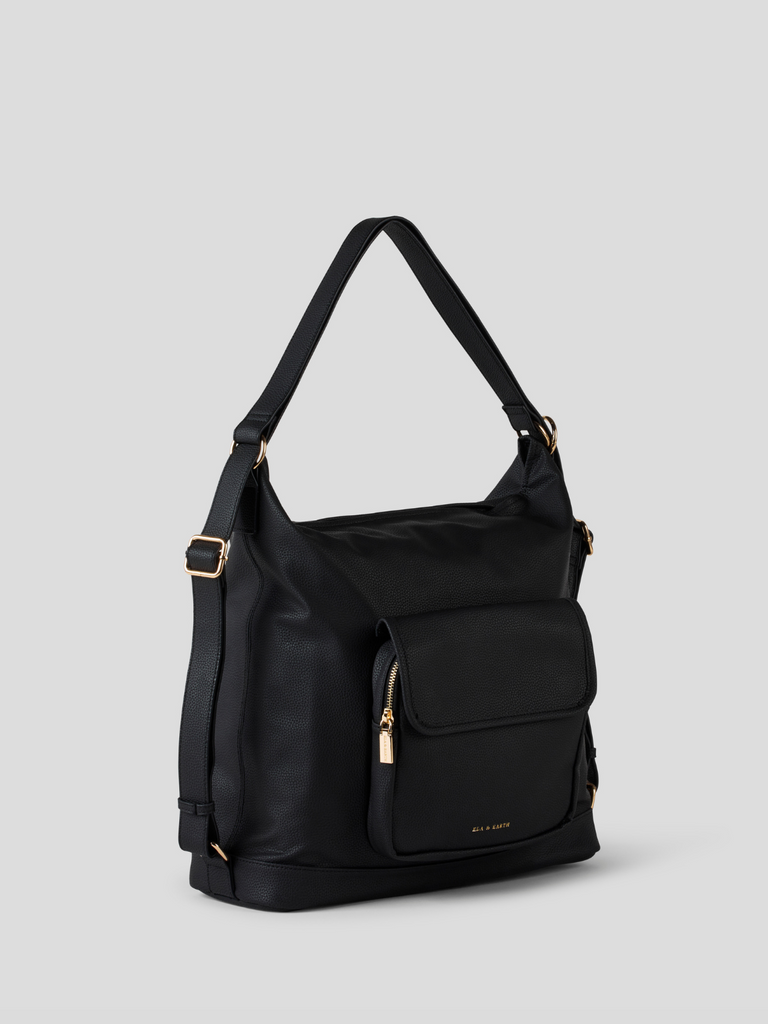 Chic Small Tote Backpack - Black 