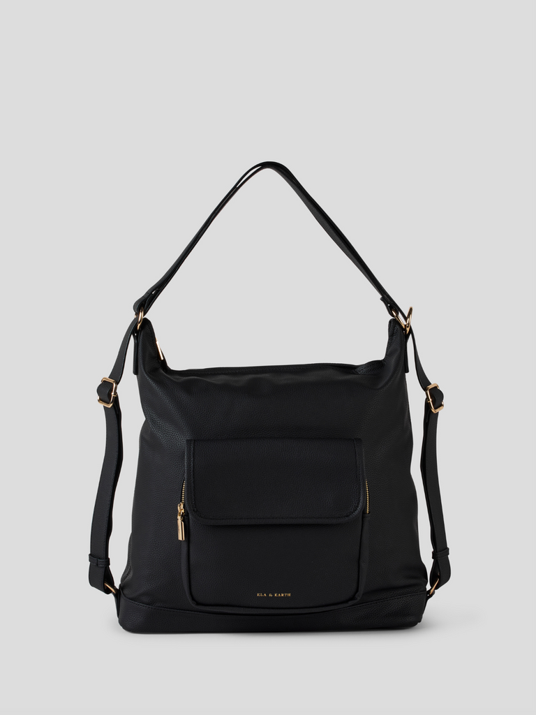 Convertible Tote Backpack - Black 