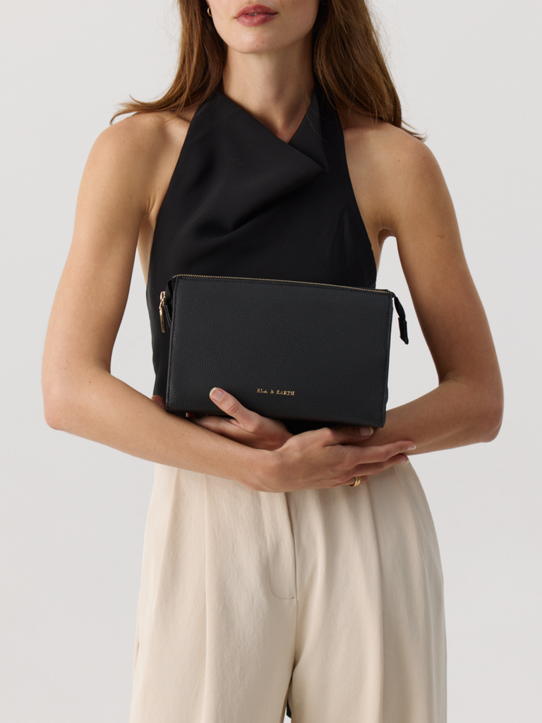 Travel Size Cosmetic Pouch - Black