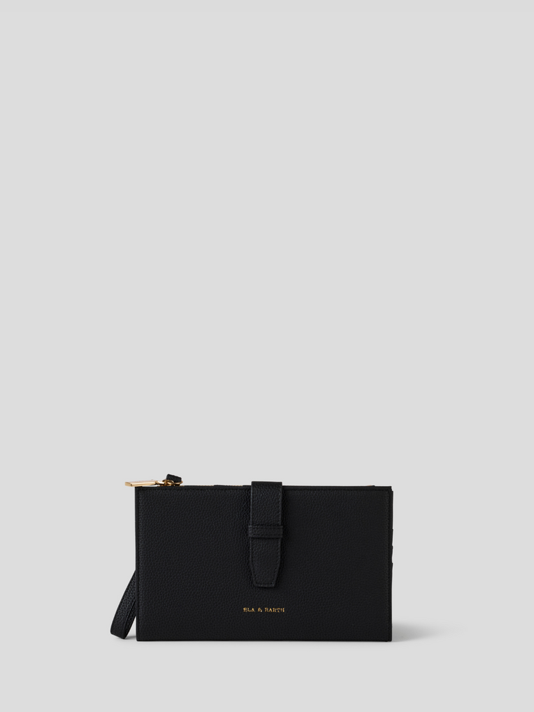 Family Passport Wallet - Black With Gold 