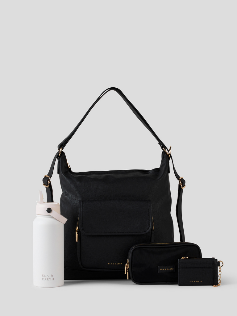 Essential Convertible Backpack Set - Black 