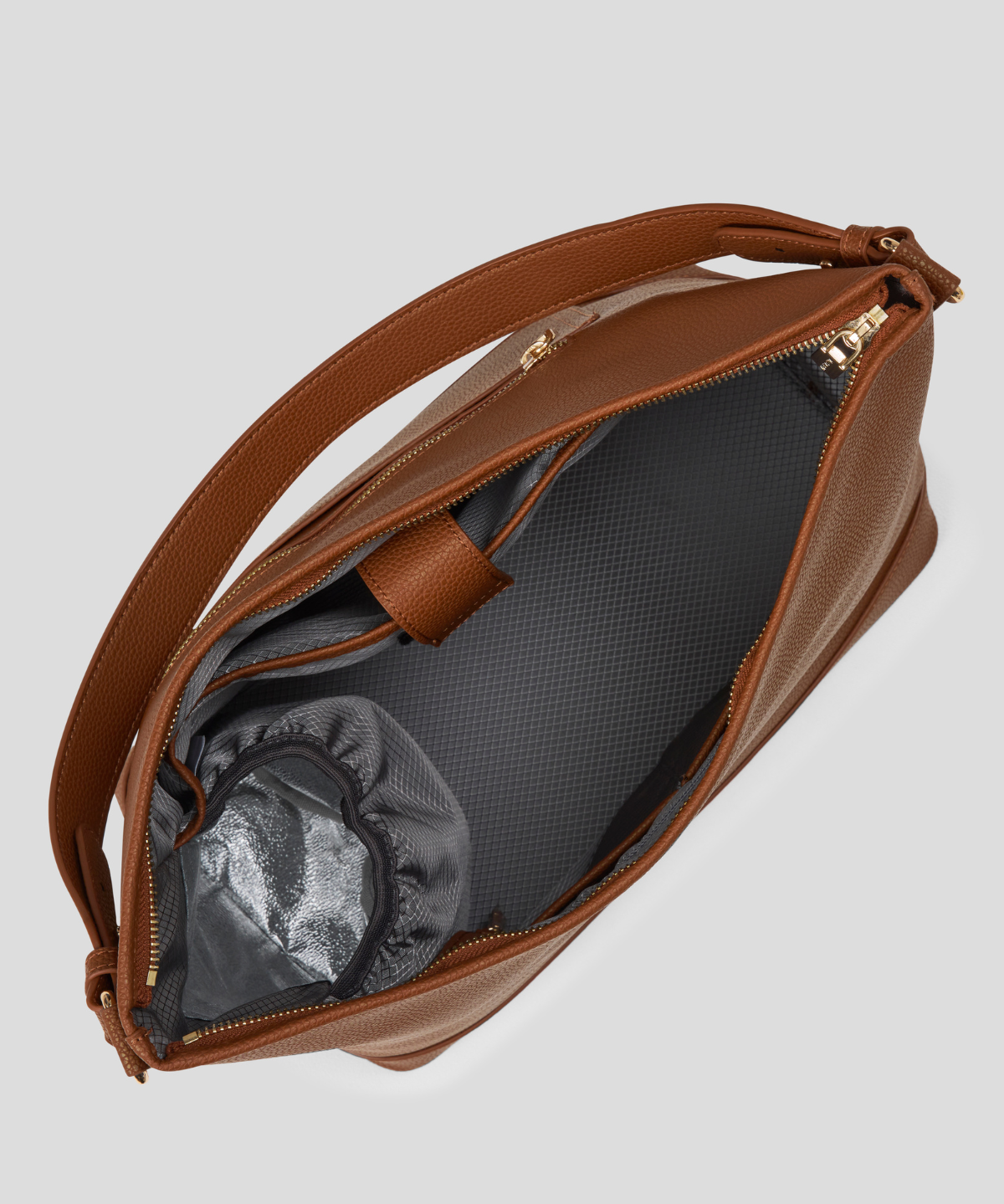 Caramel With Gold - Arden Insulated Slouch Bag [Small]