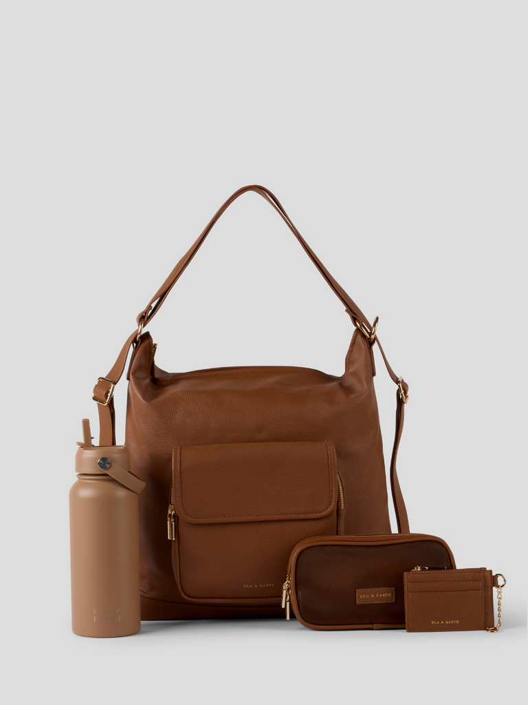 Essential Convertible Backpack Set - Brown 