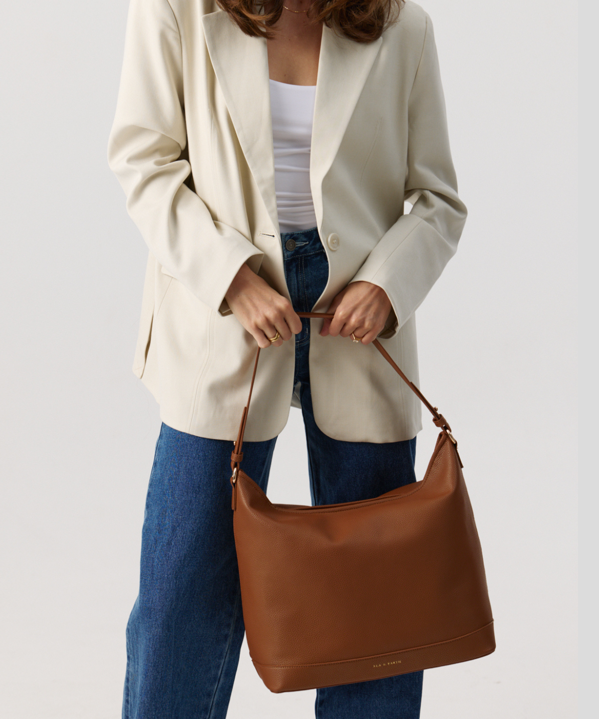 Caramel With Gold - Arden Insulated Slouch Bag [Small]