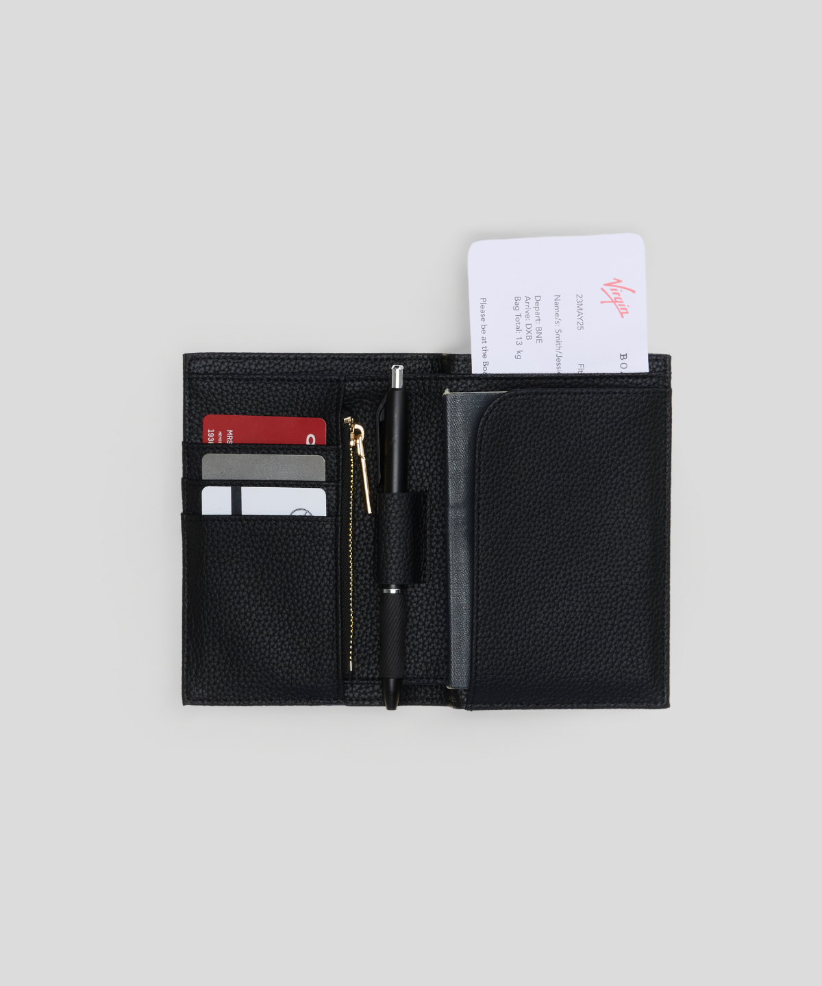 Black With Gold - Arden Single Passport Wallet
