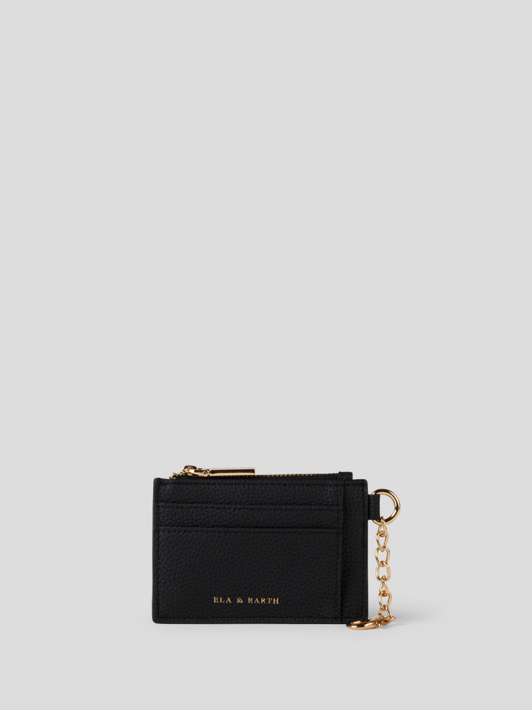 card & coin wallet - black with gold 