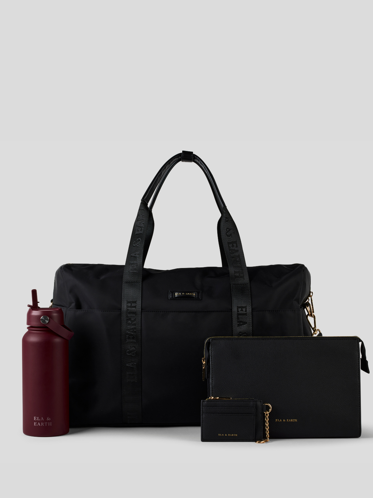 Weekender Travel Bag -  Black / Red