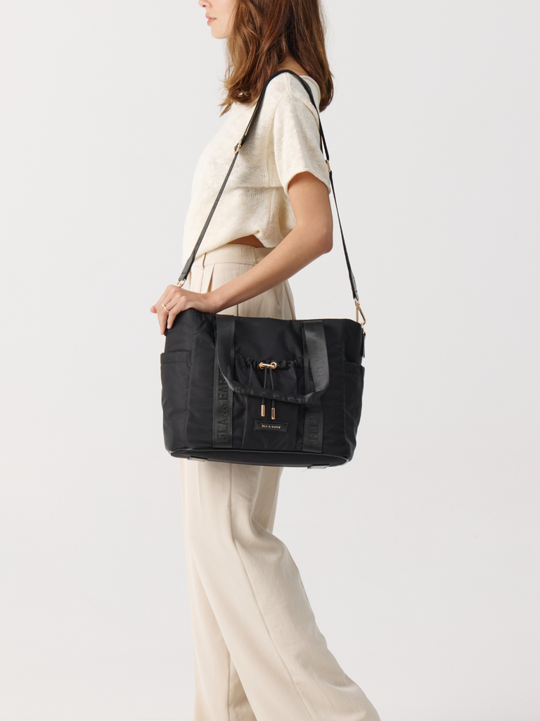 Medium Tote Bag - Black with gold 