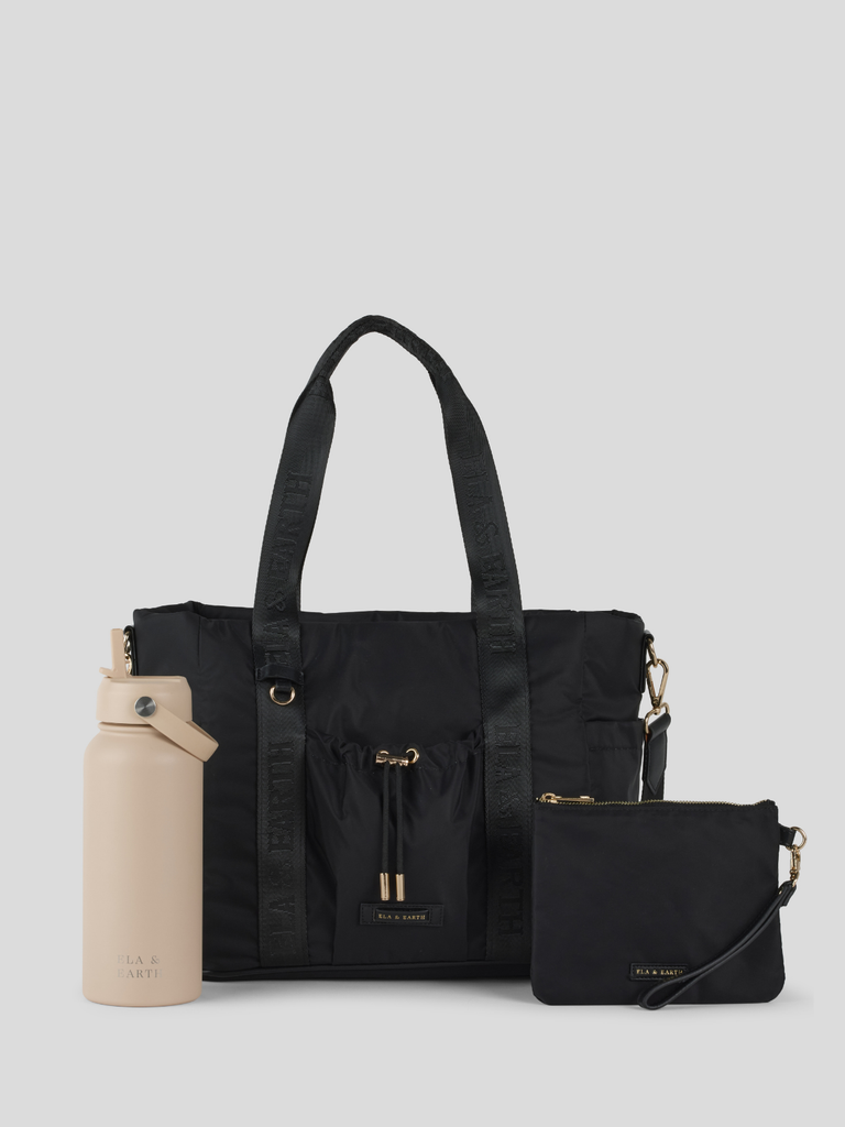 Essential Tote bag Set - Black With Gold 