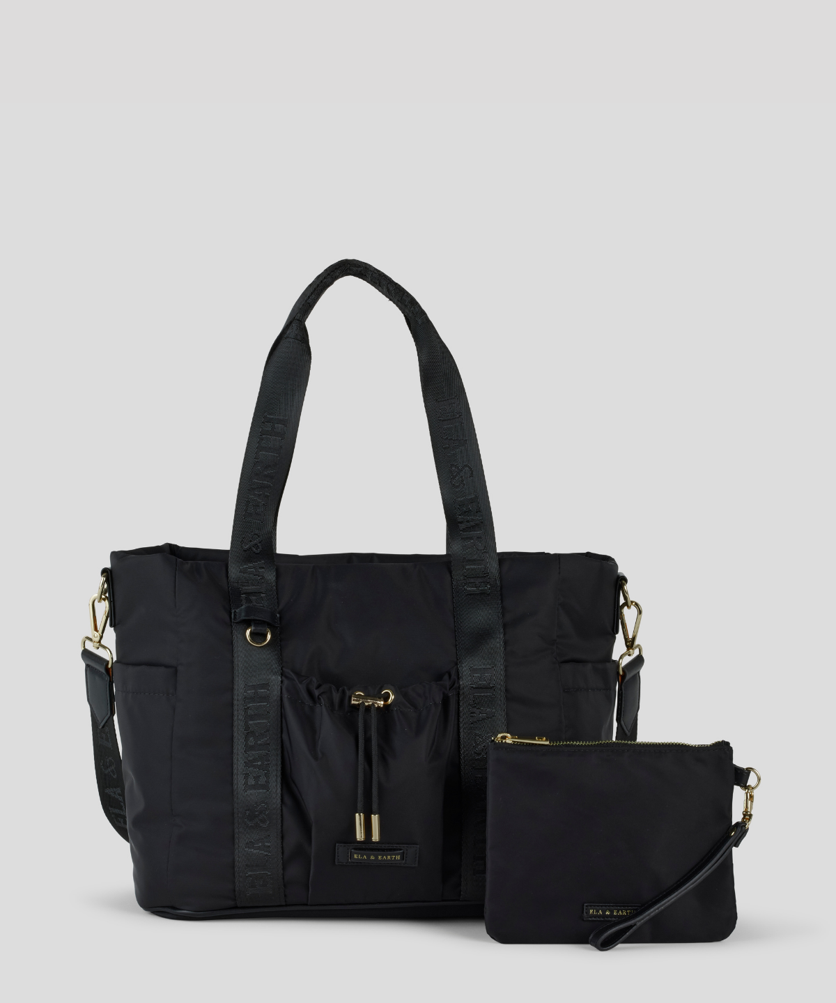 Medium Tote & Medium Pouch Set - Black