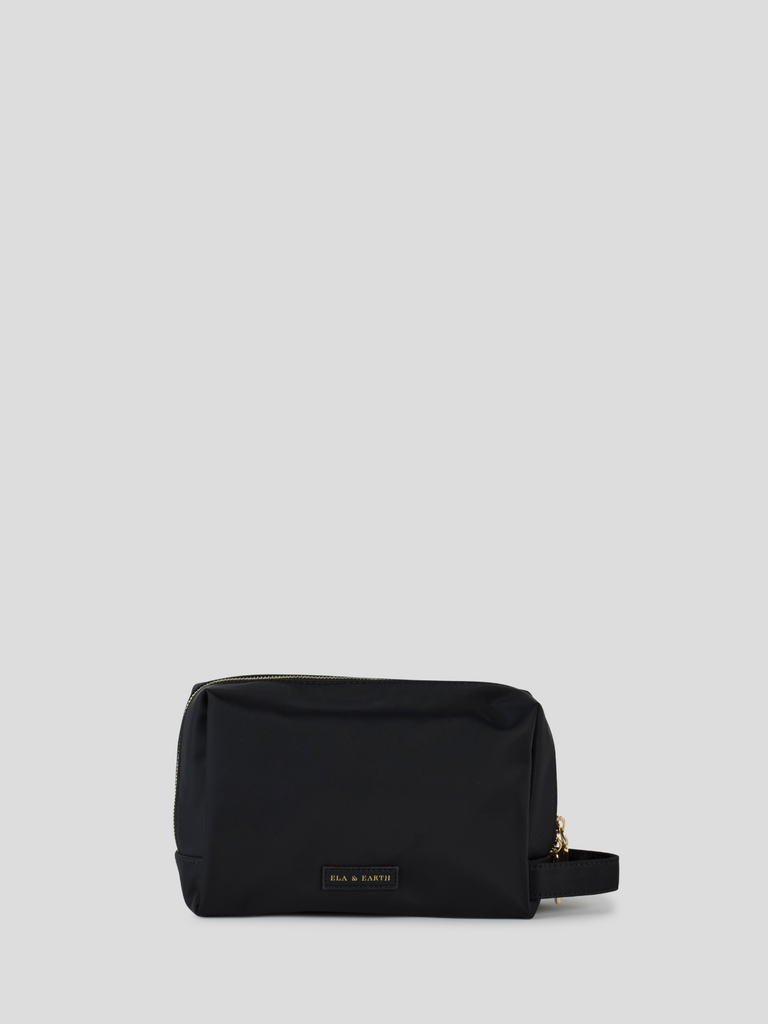 Lightweight Cosmetic Bag With Secure Zipper - Black 