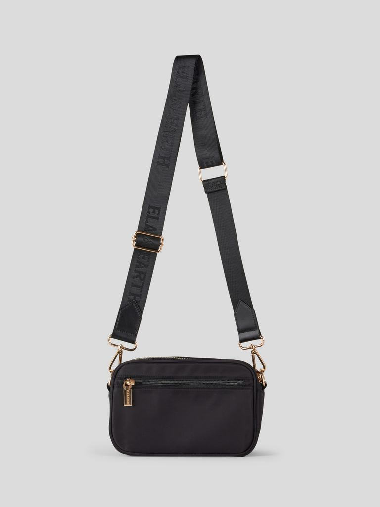 Stylish Crossbody Bag - Black With Gold 