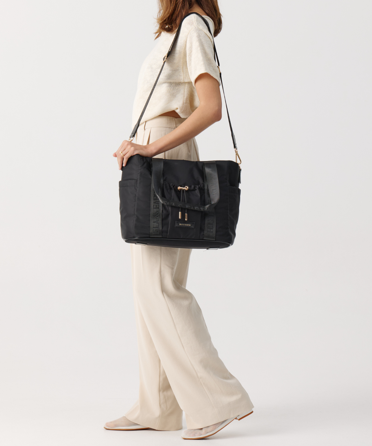 Medium Tote Bag - Black With gold 