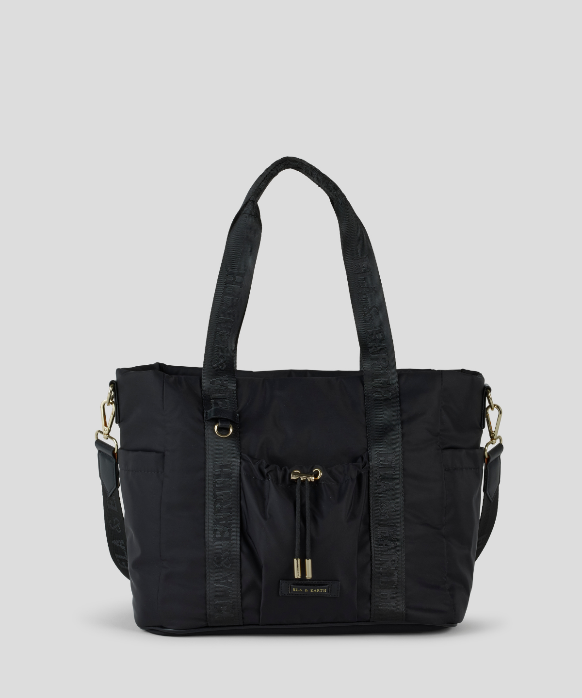 Medium Tote - Black With Gunmetal 