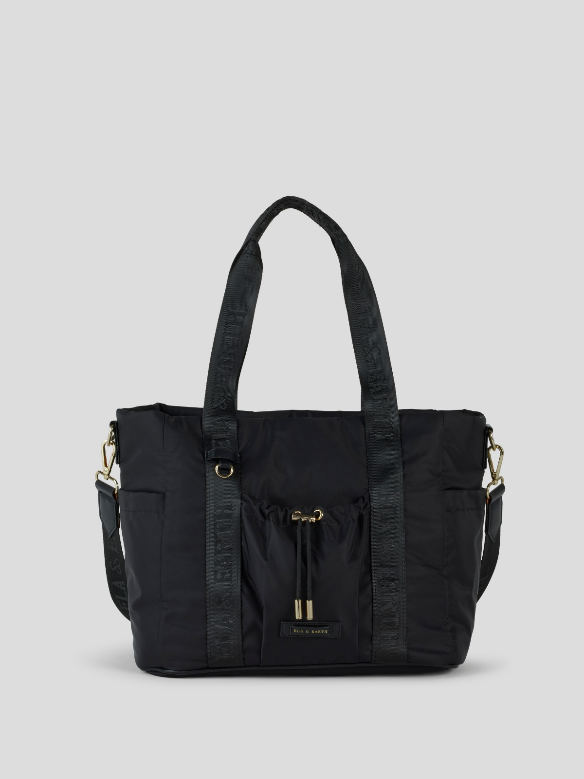 Stylish Tote Bag - Black With Gold 
