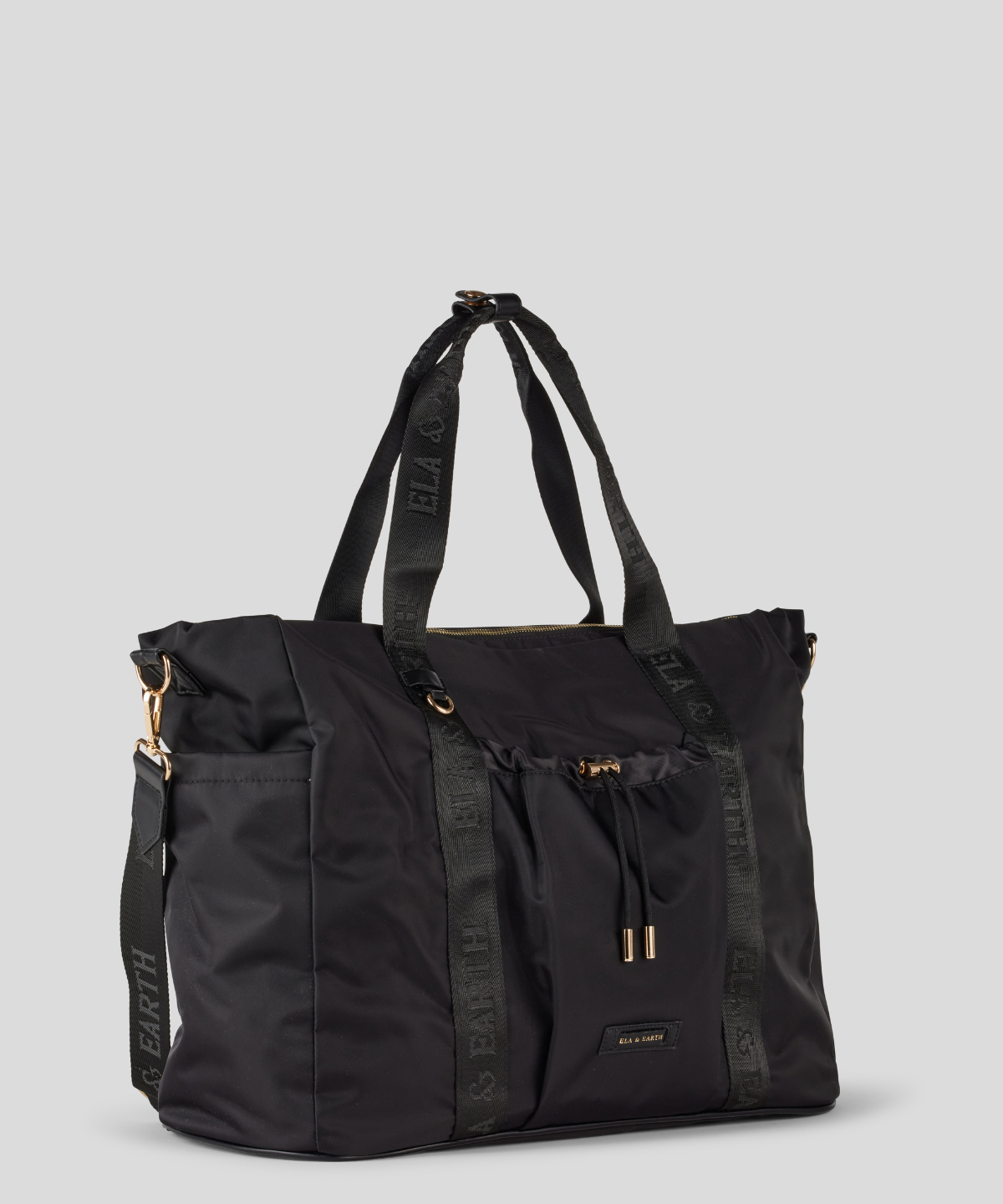 Durable Overnight Bag - Black With Gold