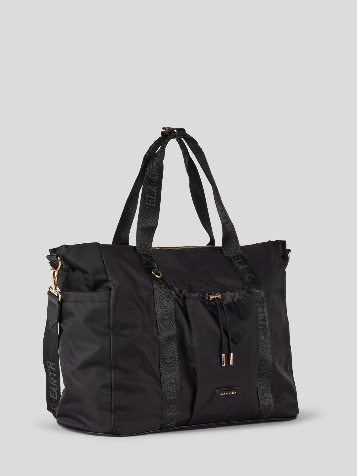 Durable Overnight Bag - Black With Gold