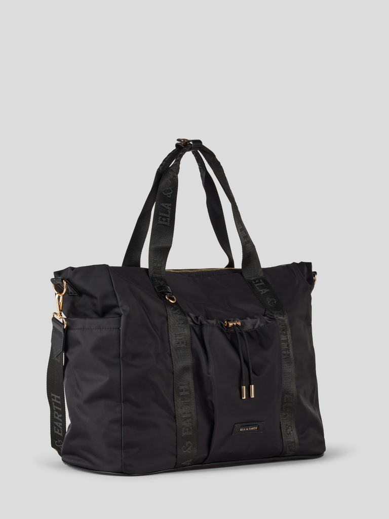 Work Commute Tote - Black With Gold