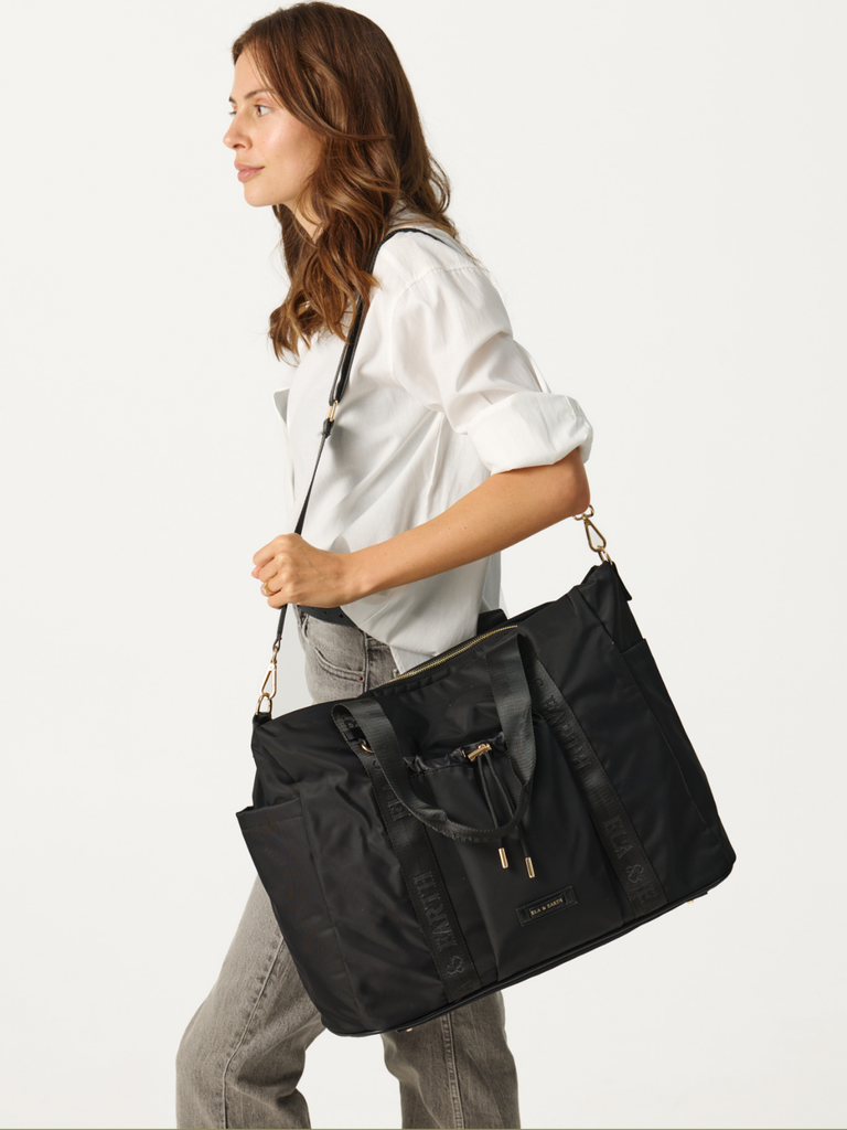 Large Travel Bag - Black With Gold