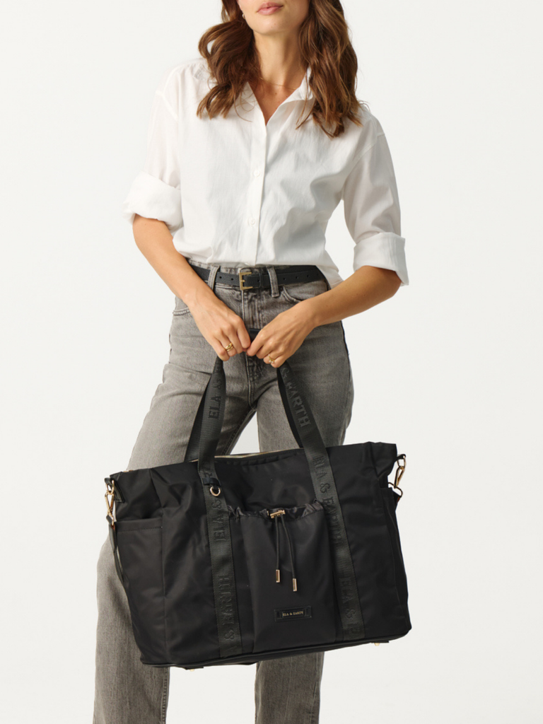 Shoulder Strap Bag - Black With Gold