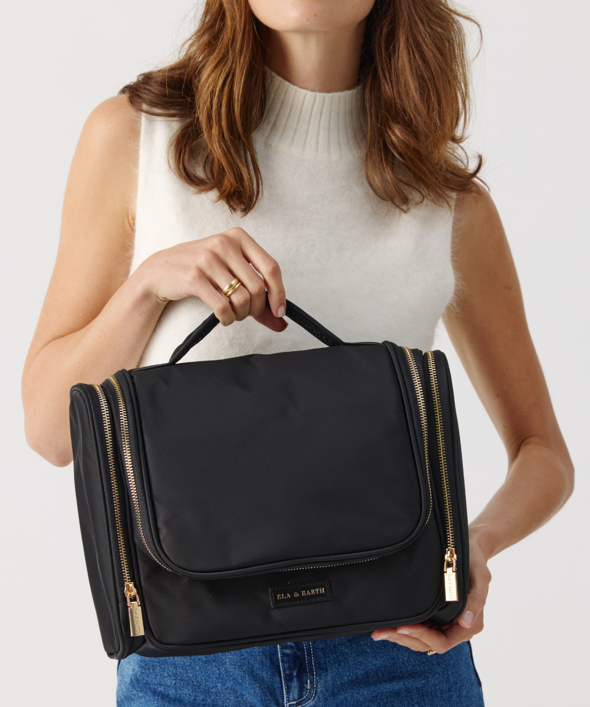 Compact Toiletries Bag - Black