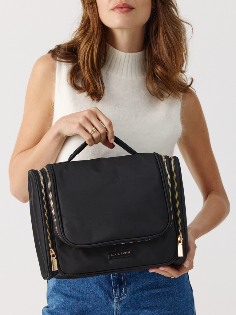 Compact Toiletries Bag - Black
